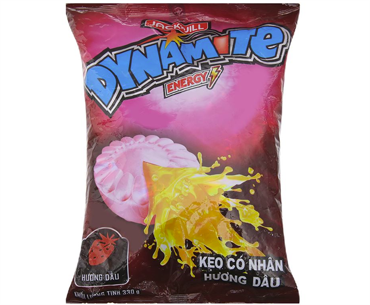 Kẹo cứng Dynamite hương tăng lực Bigbang 330g (24 túi/thùng)