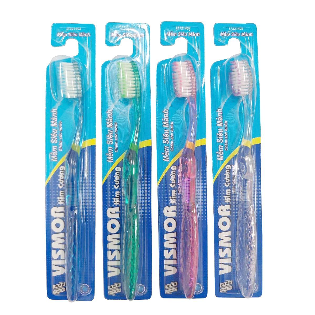 Bàn chải đánh răng VISMOR kim cương - cán dạng trong, mềm, siêu mảnh