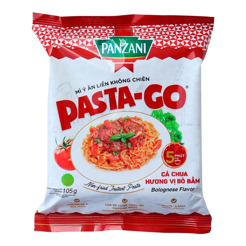 PASTA-GO Mì ý ăn liền không chiên - cà chua hương vị bò bằm 105G (30 gói/thùng)