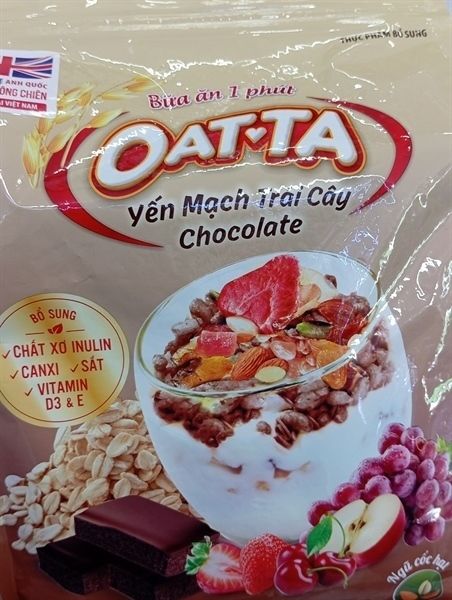 Oatta – Yến mạch trái cây Chocolate 500g (12 túi/thùng)