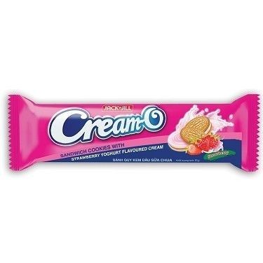 Bánh quy kem Cream-O kem dâu sữa chua 85g (24 cây/thùng)