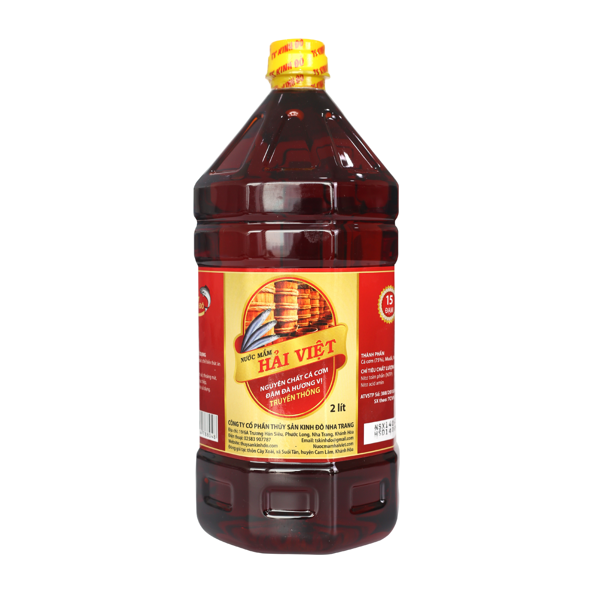 Nước mắm Hải Việt chai pet 2L,15 đạm (6 chai/ thùng)