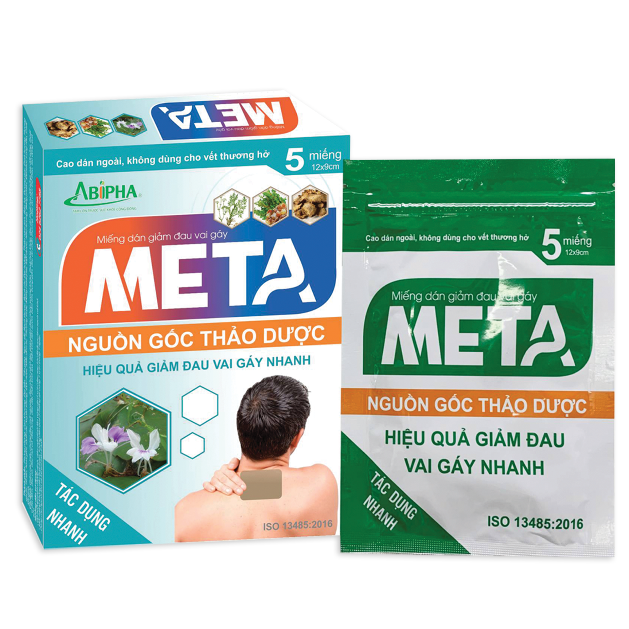 Miếng dán giảm đau vai gáy Meta (5 miếng/túi - 5 túi/hộp)