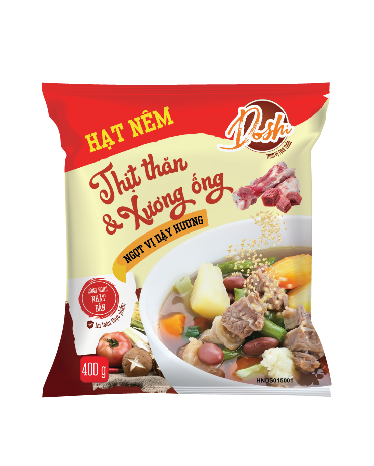 Hạt nêm thịt thăn & xương ống Doshi 400g (12 gói/thùng)