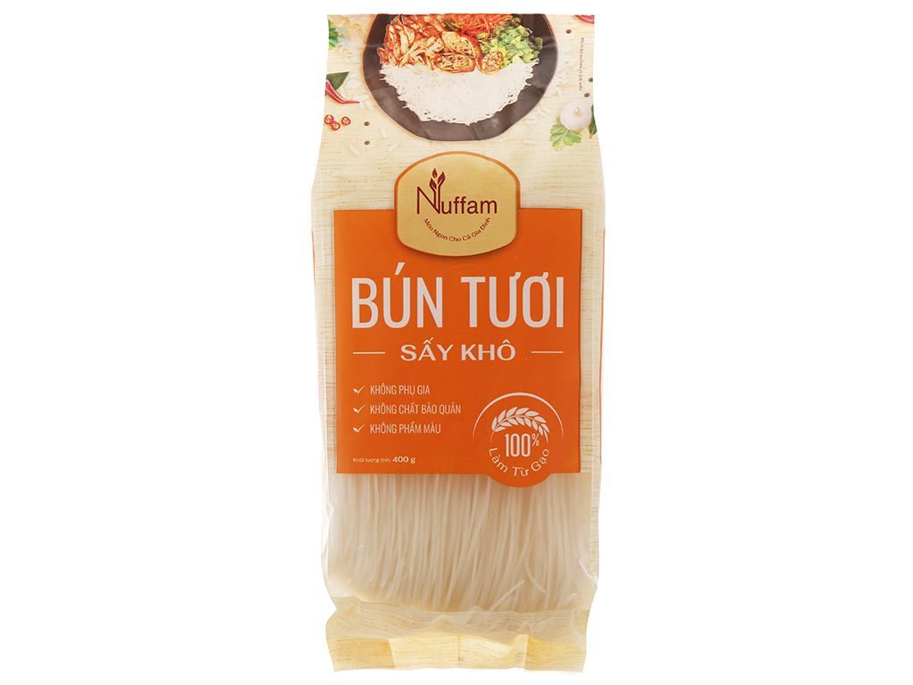 Bún Tươi Sấy Khô Nuffam gói 400gr