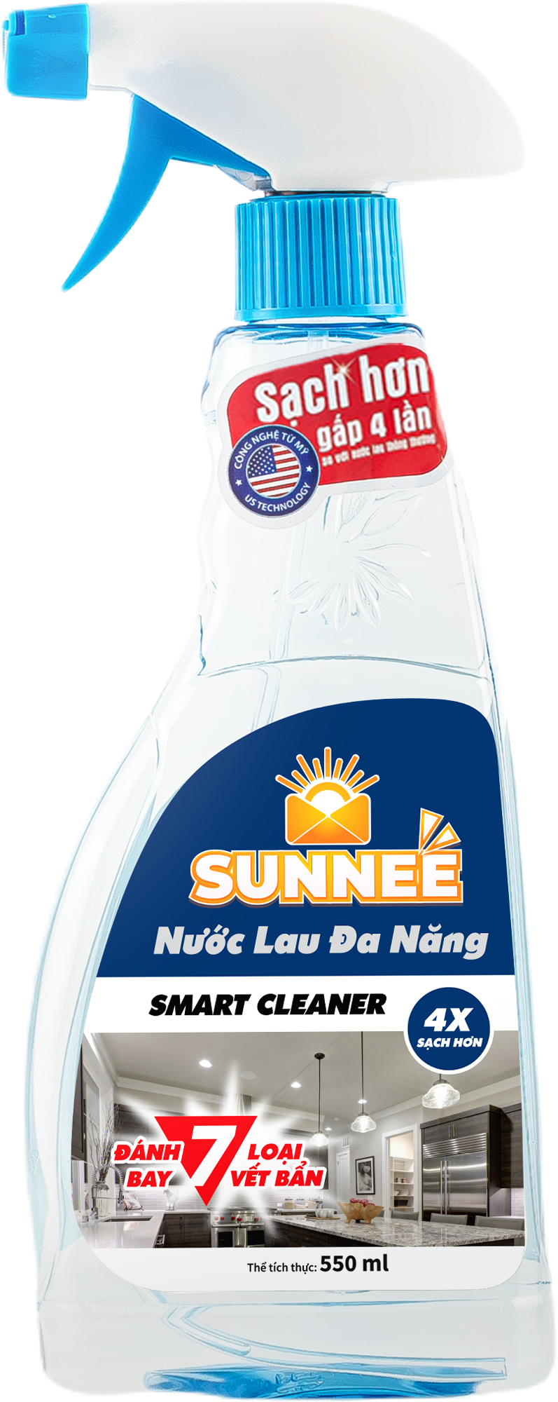 Nước Lau Đa Năng Sunnee Smart Chai 550ml