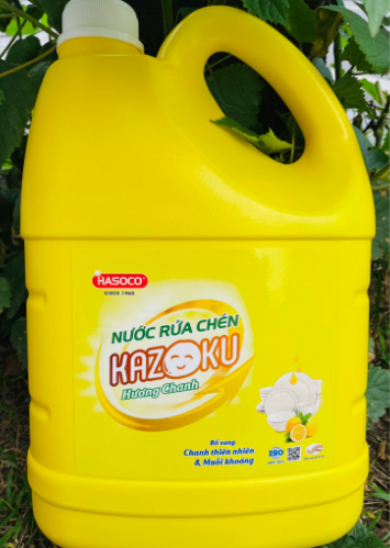 Nước rửa chén Kazoku hương Trà xanh 4kg (3 can/thùng)