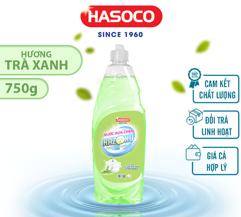 Nước rửa chén Kazoku hương trà 750g (15 chai/thùng)