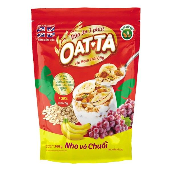 Yến mạch trái cây Nho & Chuối 300gr
