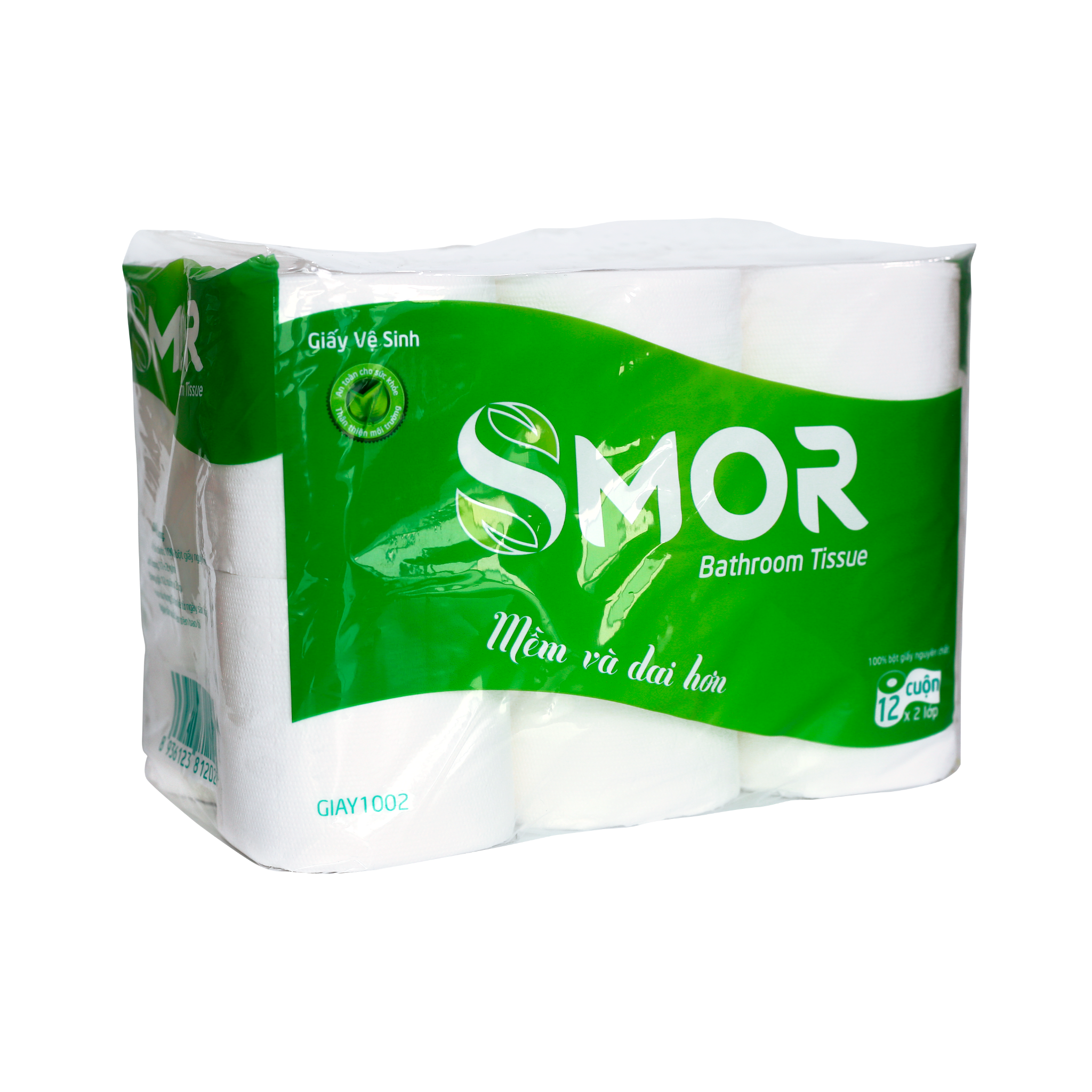Giấy vệ sinh Smor túi 12 cuộn, 950g vuông (12 túi/bịch)