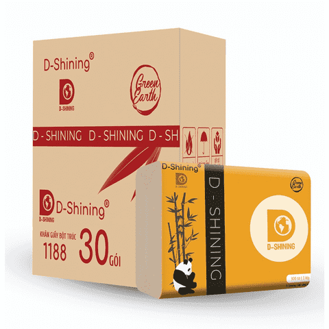 Khăn giấy bột trúc tự nhiên D-SHINING Vàng 30 gói