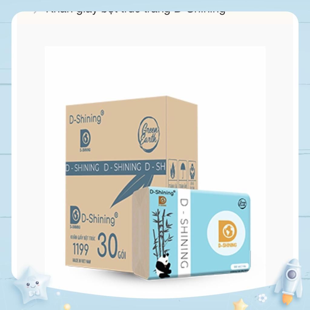 Khăn giấy bột trúc tự nhiên D-SHINING Trắng 30 gói