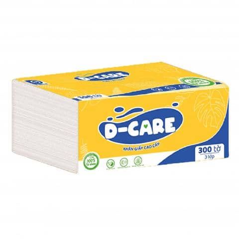 Khăn giấy cao cấp D-care 300 tờ 3 lớp (KT 195*180mm)