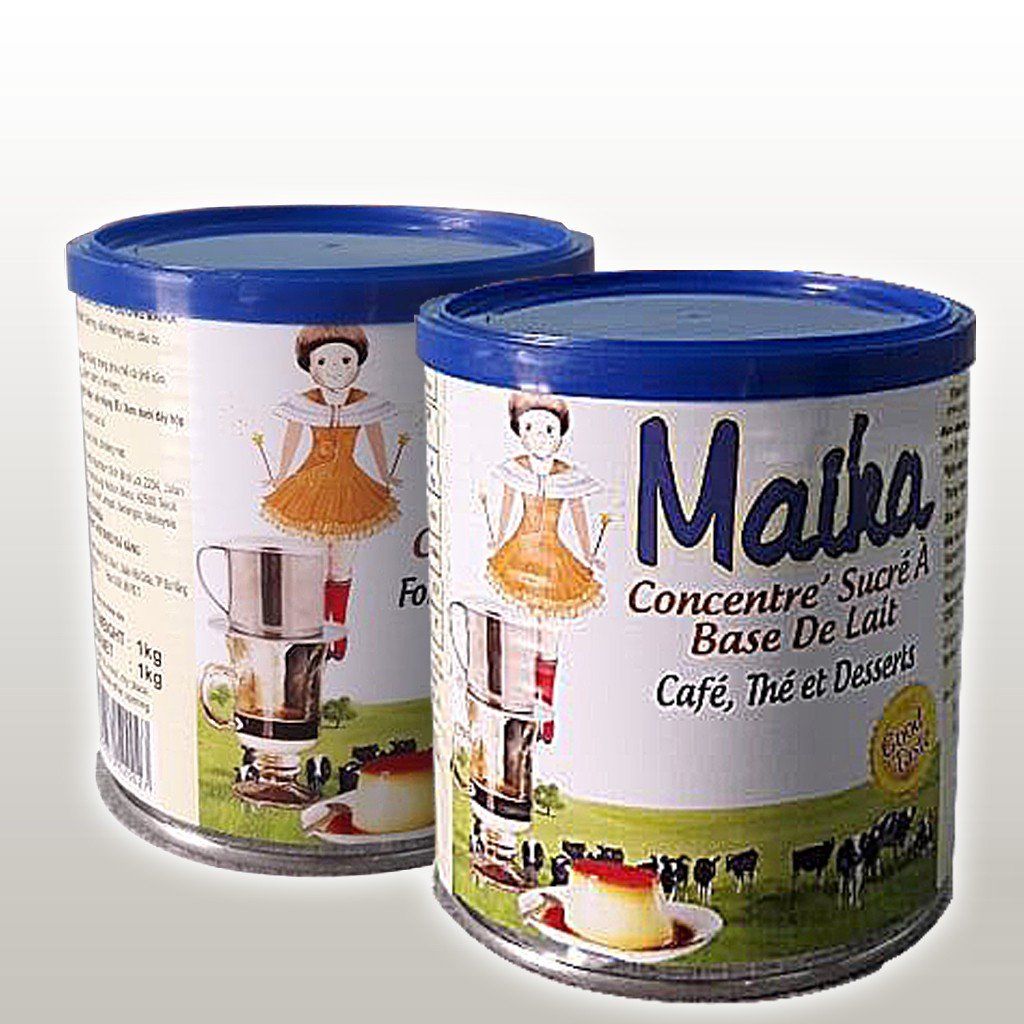 Kem Sữa Đặc có đường 1000gr nhãn hiệu Maika (24 lon/thùng) - LK