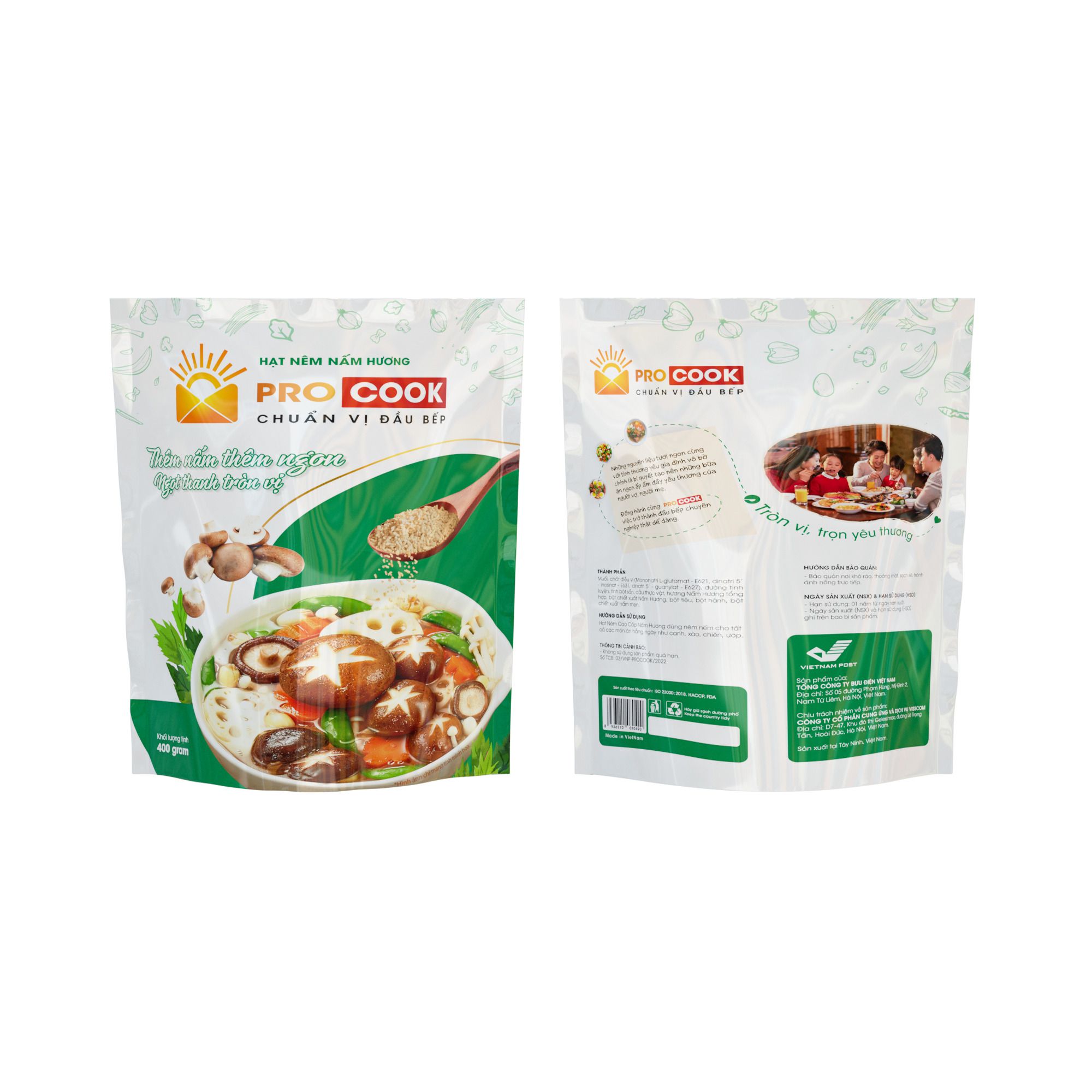 Hạt Nêm Nấm Hương Procook 400g (24 Túi/Thùng)