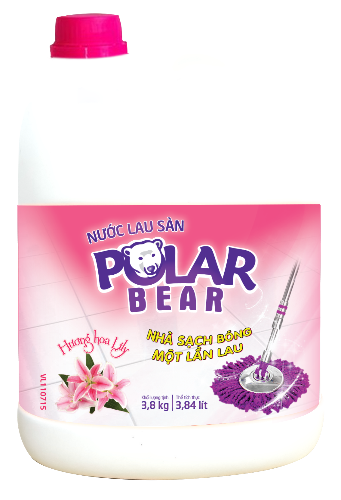 Nước lau sàn Polar Bear hương LiLy 3,8Kg (4 can/thùng)