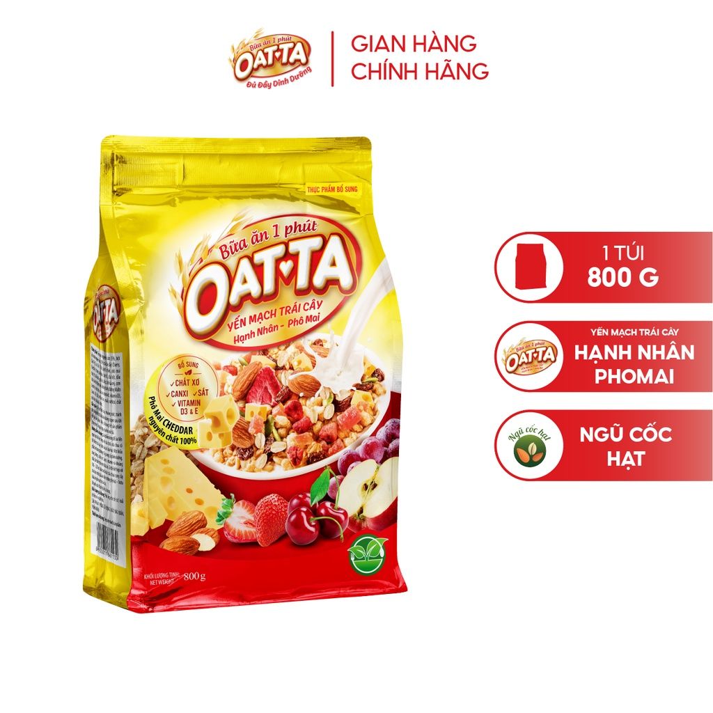 Yến Mạch Trái Cây Hạnh nhân - Phô mai 800g
