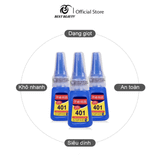 Keo 401 dán móng siêu chắc màu xanh dung tích 20g BentBeauty