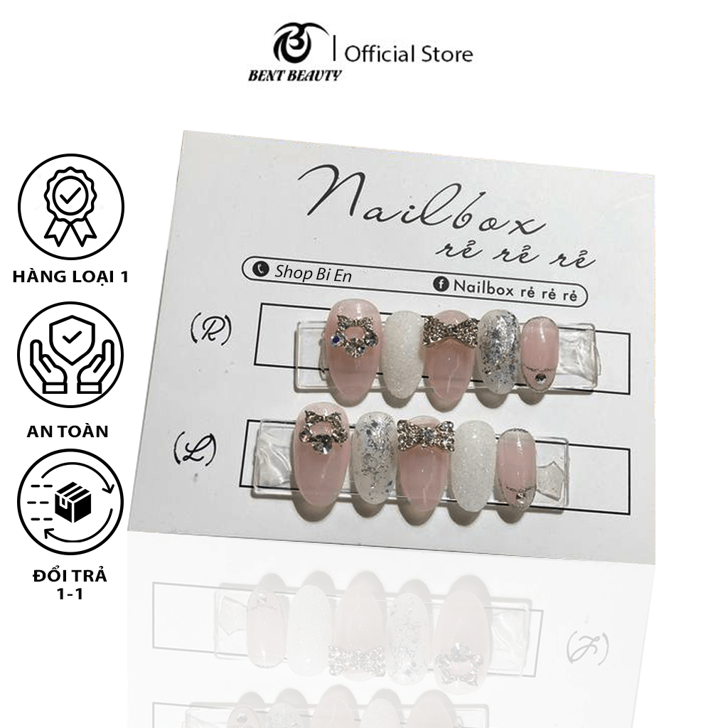 Nailbox thạch hồng mắt mèo đính đá thời trang BentBeauty