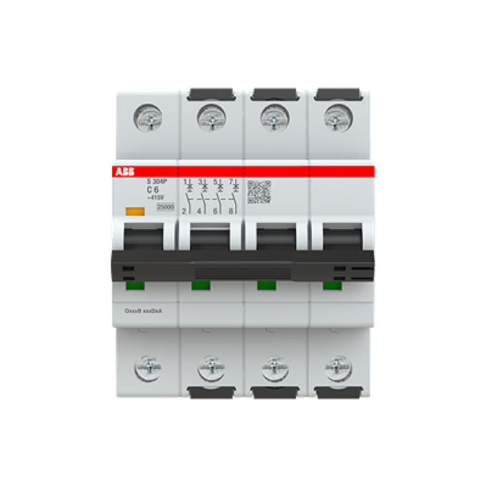 Cầu dao tự động MCB ABB 4P 6A 25KA (S304P-C6)