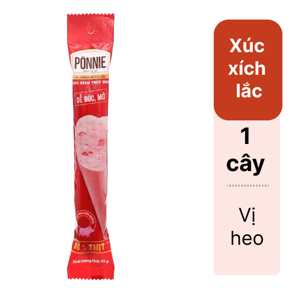 Xúc xích tiệt trùng Ponnie thịt heo 45gr