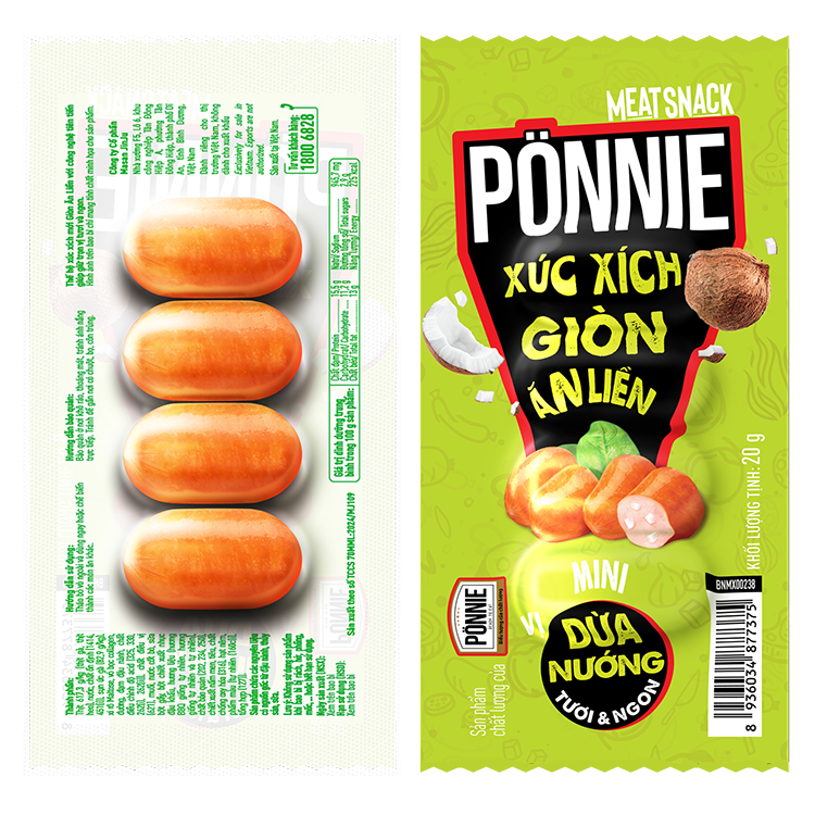 Hotdog Ponnie giòn ăn liền vị dừa nướng 20gr