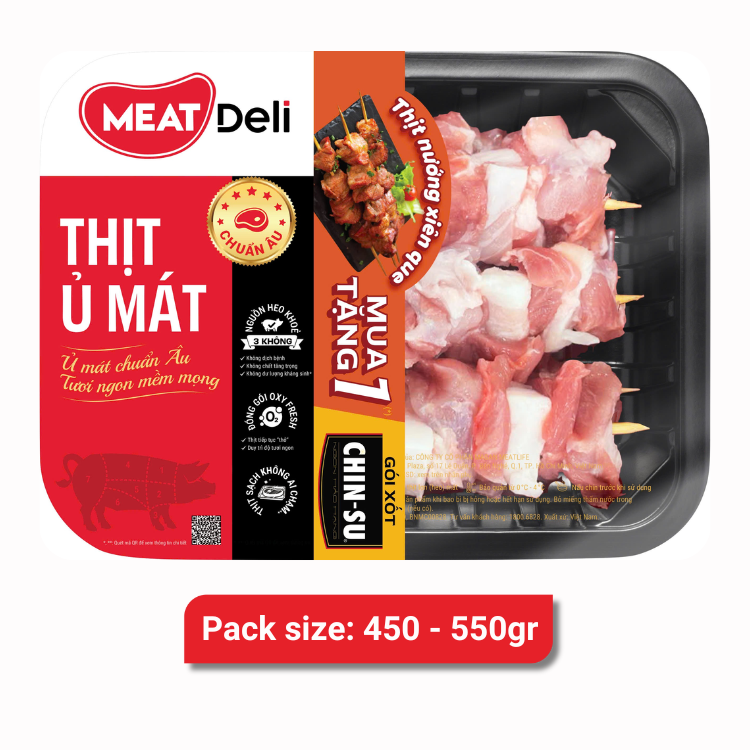 (PRE)Thịt heo đặc biệt xiên que MEATDeli 550gr