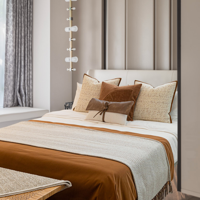 Modern light luxury model room - coffee tassel set