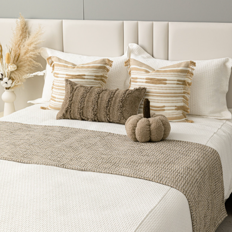 Chăn & Gối Phong Cách Tự Nhiên - Cotton & Linen Màu Be