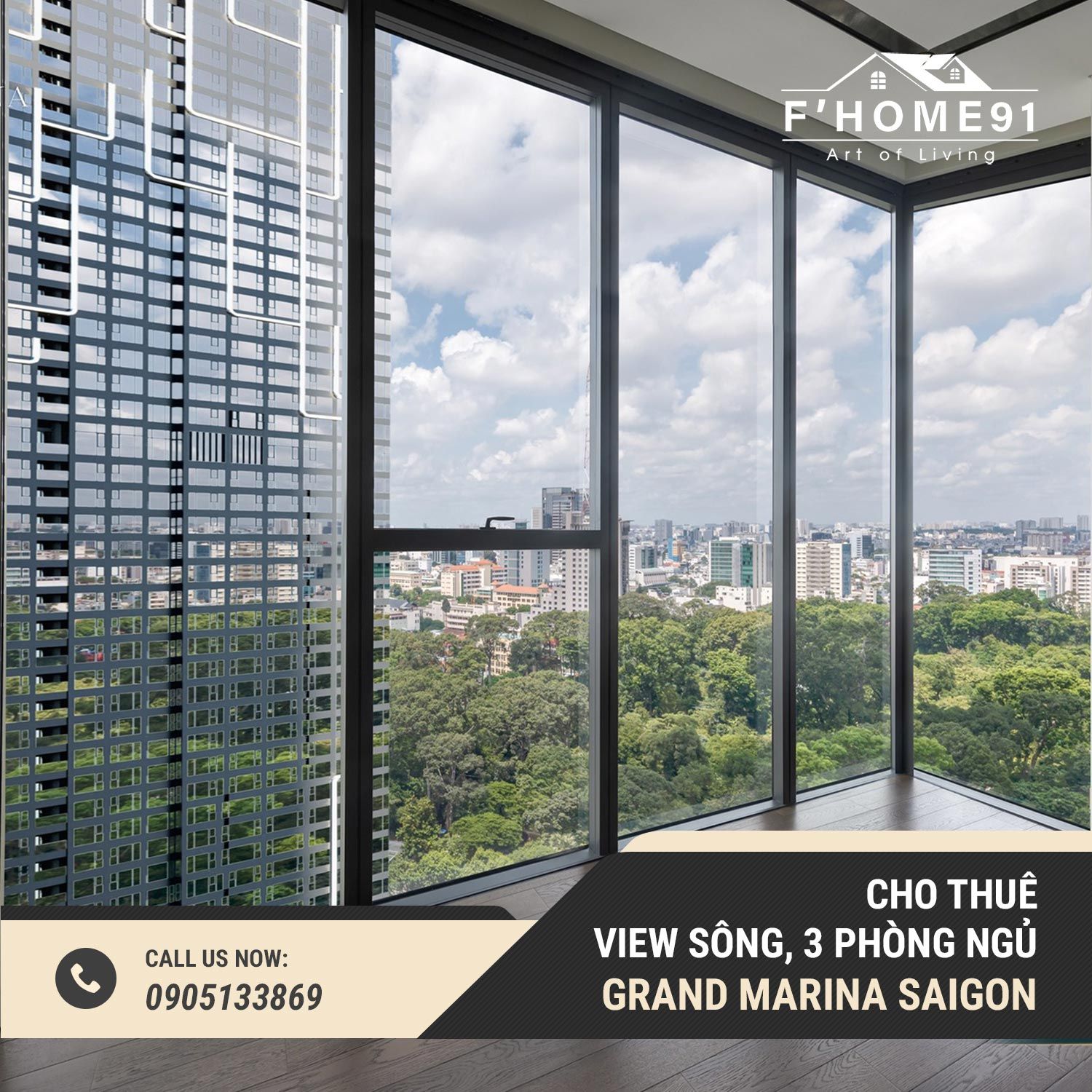 Cho thuê 3PN View Sông - Grand Marina SaiGon