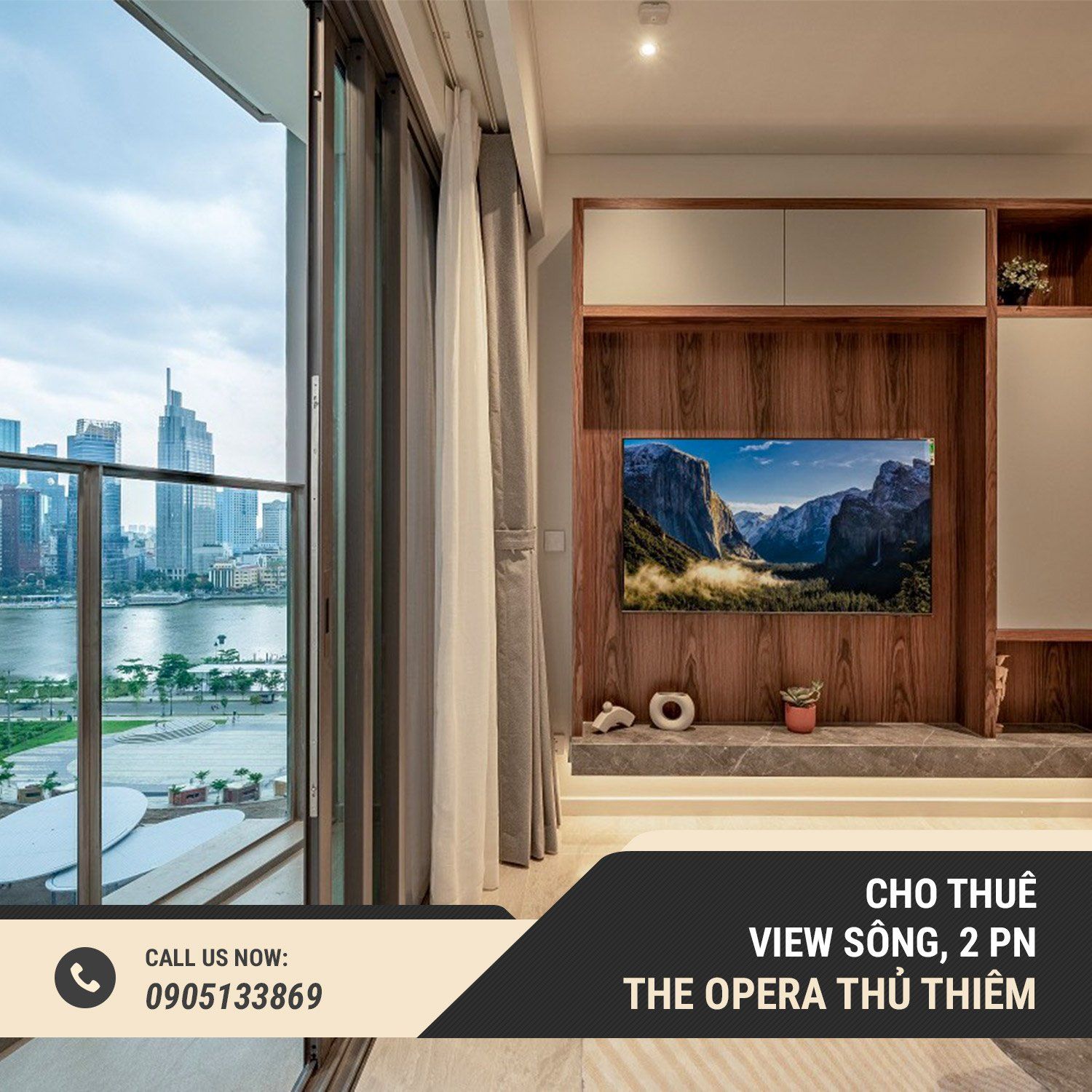 Cho Thuê Căn Hộ 2 Phòng Ngủ Full Nội Thất Opera Residence View Sông