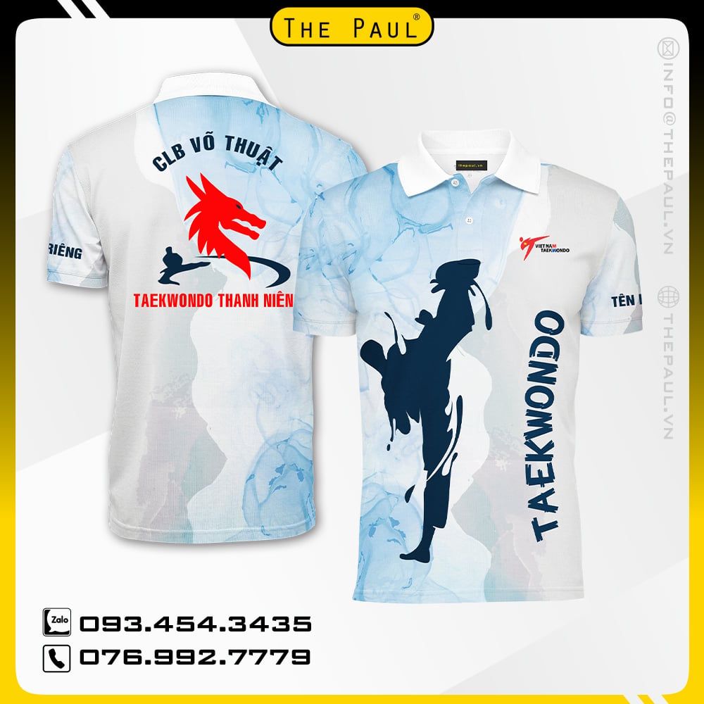 Áo thun cổ trụ chuyển nhiệt Taekwondo Thanh niên