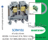 Cầu đấu dây mắt rời CTS10 - Cầu đấu mắt rời 1.5-10mm² 57A 750V - Cầu đấu mắt rời dùng cho dây 10mm - Cầu đấu connectech Salzer