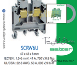 Cầu đấu dây mắt rời CTS6 - Cầu đấu mắt rời 1.5-6mm² 41A 750V - Cầu đấu mắt rời dùng cho dây 6mm - Cầu đấu connectech Salzer