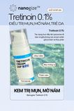 Kem trị mụn, giảm thâm nám Nanogize Tretinoin 0.1% 10ml