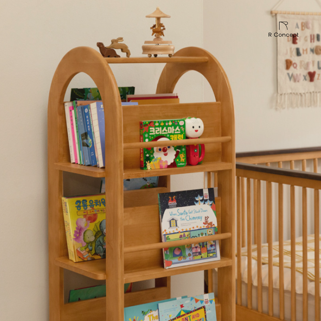 KỆ SÁCH GỖ XOAY TORA CHO BÉ | TORA ROTATION WOODEN BOOKSHELF