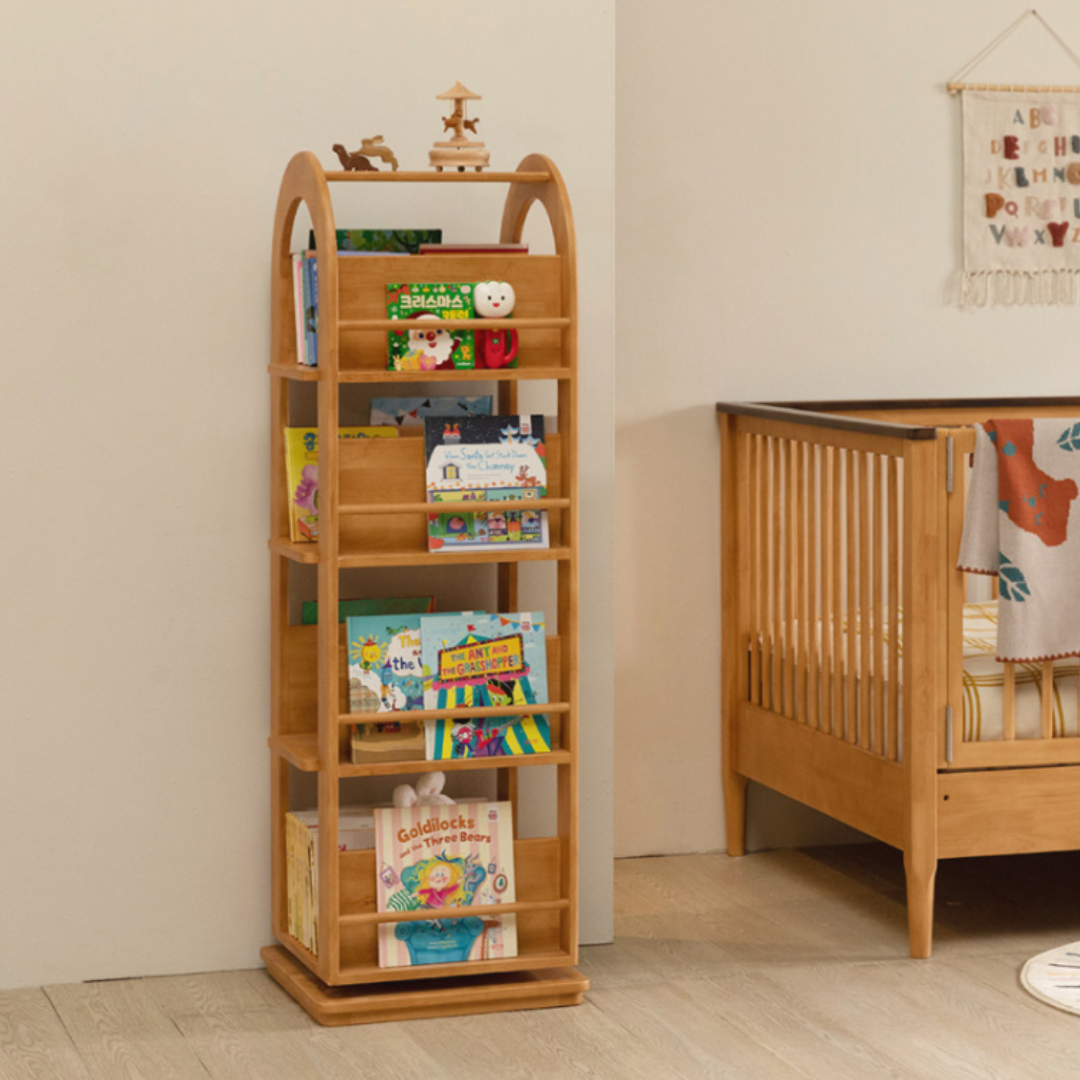 KỆ SÁCH GỖ XOAY TORA CHO BÉ | TORA ROTATION WOODEN BOOKSHELF