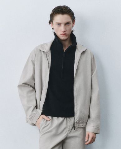 URBAN REVIVO - Áo khoác denim nam cổ trụ
