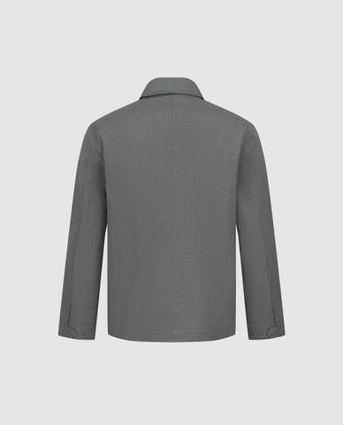 URBAN REVIVO - Áo khoác sơ mi nam cổ bẻ tay dài phối zip