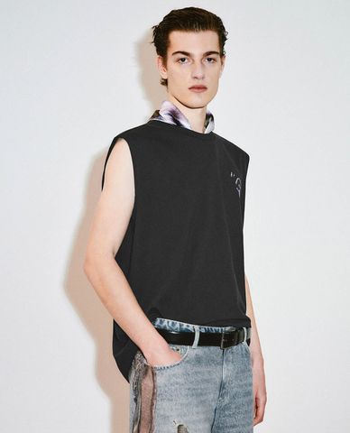 URBAN REVIVO - Áo ba lỗ nam cổ tròn phối hình in