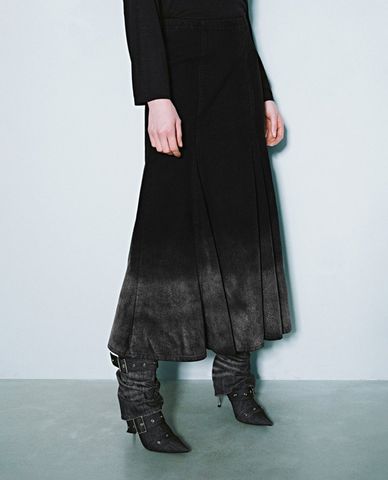 URBAN REVIVO - Chân váy denim midi dáng đuôi cá thời thượng