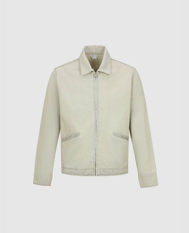 URBAN REVIVO - Áo khoác denim nam cổ bẻ tay dài thời trang