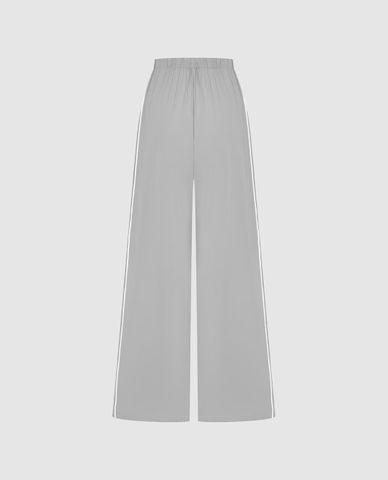 URBAN REVIVO - Quần nữ ống rộng lưng thun phối dây rút