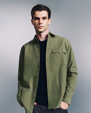 URBAN REVIVO - Áo khoác sơ mi nam tay dài thanh lịch