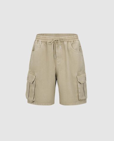 URBAN REVIVO - Quần short jeans nam phối túi hộp