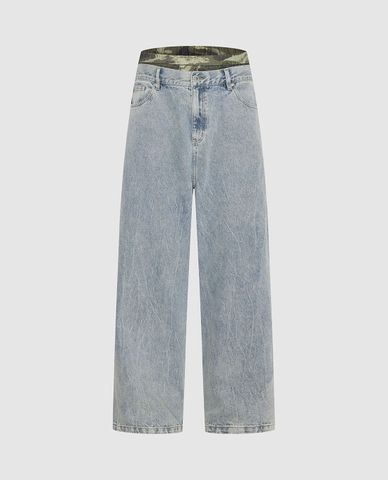 URBAN REVIVO - Quần jeans nu74 ống rộng hiện đại