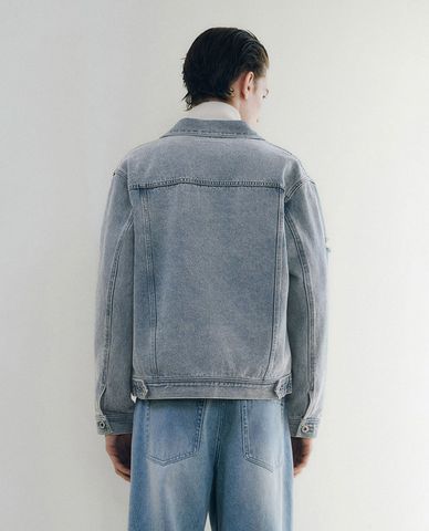 URBAN REVIVO - Áo khoác denim nam tay dài thời trang