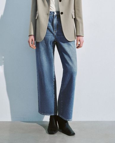 URBAN REVIVO - Quần jeans nữ ống rộng thời trang