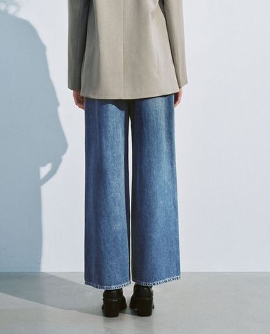 URBAN REVIVO - Quần jeans nữ ống rộng thời trang
