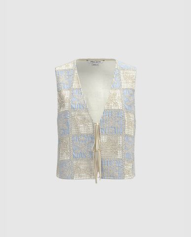 URBAN REVIVO - Áo khoác croptop nữ thắt dây trẻ trung